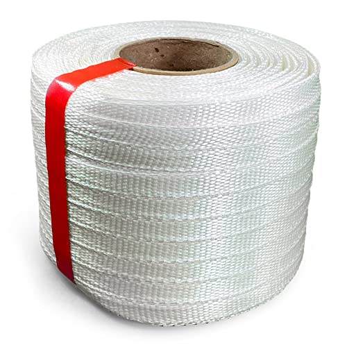 IDL Packaging Woven Cord Strapping Roll 1/2" x 1500', 6" x 3" Core Size, 650 lbs Break Strength - Poly Packaging Strapping - Strength&Flexibility Strapping Tape Heavy Duty with Re-Tightening Option by IDL Packaging - Image 1
