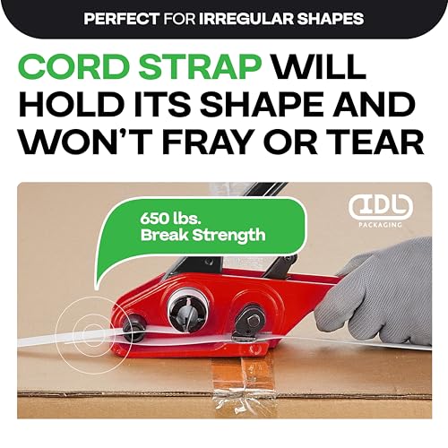 IDL Packaging Woven Cord Strapping Roll 1/2" x 1500', 6" x 3" Core Size, 650 lbs Break Strength - Poly Packaging Strapping - Strength&Flexibility Strapping Tape Heavy Duty with Re-Tightening Option by IDL Packaging - Image 3
