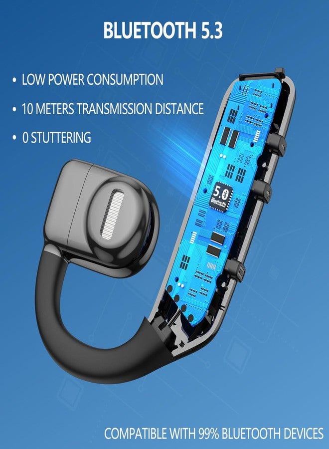 AIYIBEN Bluetooth earpiece V5.3 Single Ear Bluetooth Headset, with Noise Cancellation and Microphone Compatible, Talk time of 30 Hours Bluetooth Phone Headset, Available for iPhone and Android. - Image 5