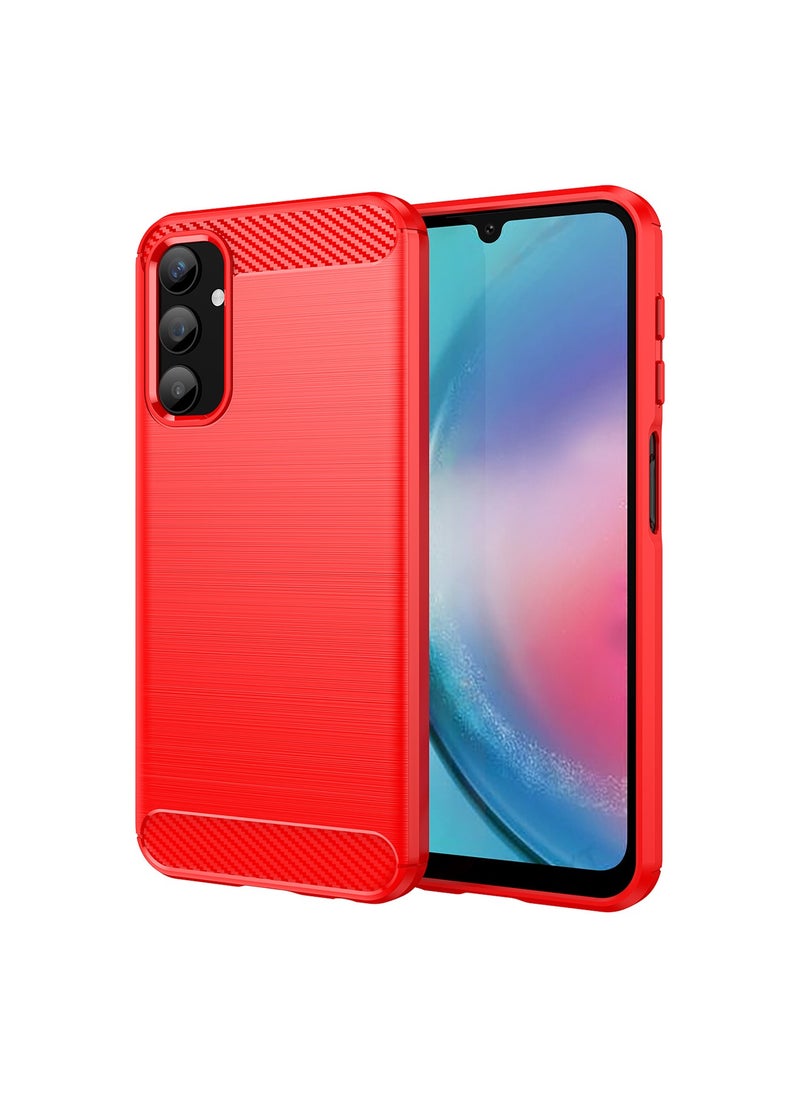 Generic - Samsung Galaxy A25 5G Cell phone Case Cover Shock-Absorption Flexible TPU Rubber Protective Back Cover Mobile Phone Accessories for Samsung Galaxy A25 5G (Red) - Image 1