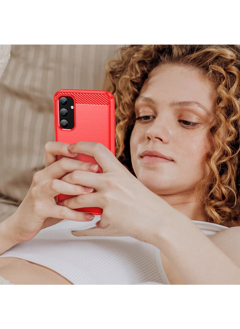 Generic - Samsung Galaxy A25 5G Cell phone Case Cover Shock-Absorption Flexible TPU Rubber Protective Back Cover Mobile Phone Accessories for Samsung Galaxy A25 5G (Red) - Image 1