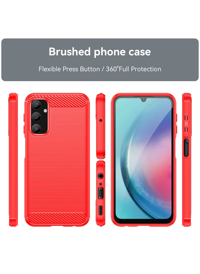 Generic - Samsung Galaxy A25 5G Cell phone Case Cover Shock-Absorption Flexible TPU Rubber Protective Back Cover Mobile Phone Accessories for Samsung Galaxy A25 5G (Red) - Image 1