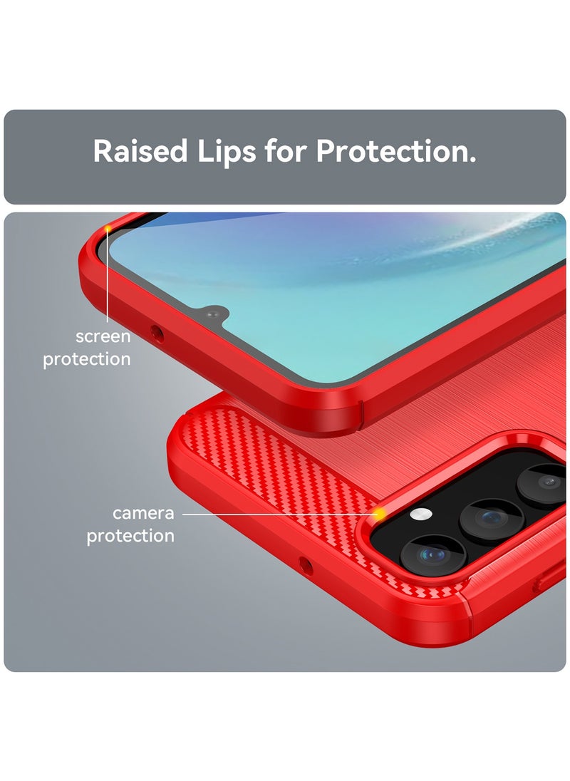 Generic - Samsung Galaxy A25 5G Cell phone Case Cover Shock-Absorption Flexible TPU Rubber Protective Back Cover Mobile Phone Accessories for Samsung Galaxy A25 5G (Red) - Image 1
