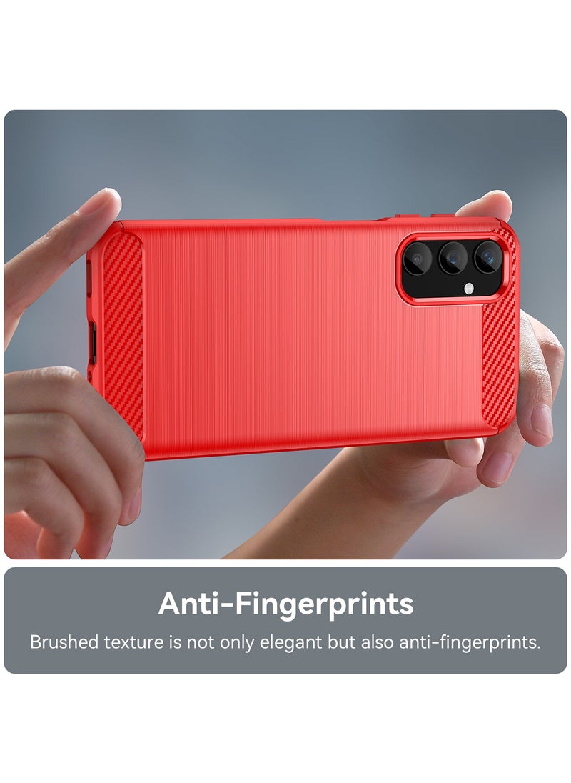 Generic - Samsung Galaxy A25 5G Cell phone Case Cover Shock-Absorption Flexible TPU Rubber Protective Back Cover Mobile Phone Accessories for Samsung Galaxy A25 5G (Red) - Image 1