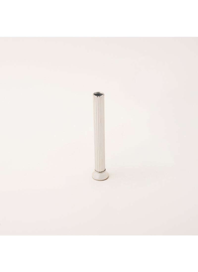 Homez - Mawaddah silver stainless steel taper candles holder Mawaddah collection 5*5*26 cm - Image 1