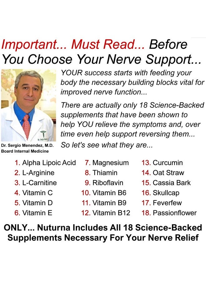 Nuturna Neuropathy Support Supplement with 1200 mg Pure Alpha Lipoic Acid - Maximum Strength Nerve Formula to Fortify Nerves in Fingers, Hands, Toes, & Feet - Best Natural Nerve Relief Support - 180 Capsules - Image 4