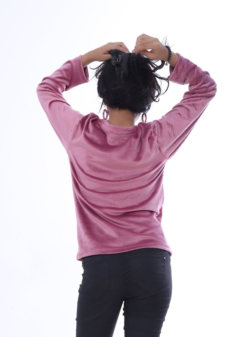 بيبو بلوزة بناتي مكشكشة بأكمام طويلة_موف - Image 3