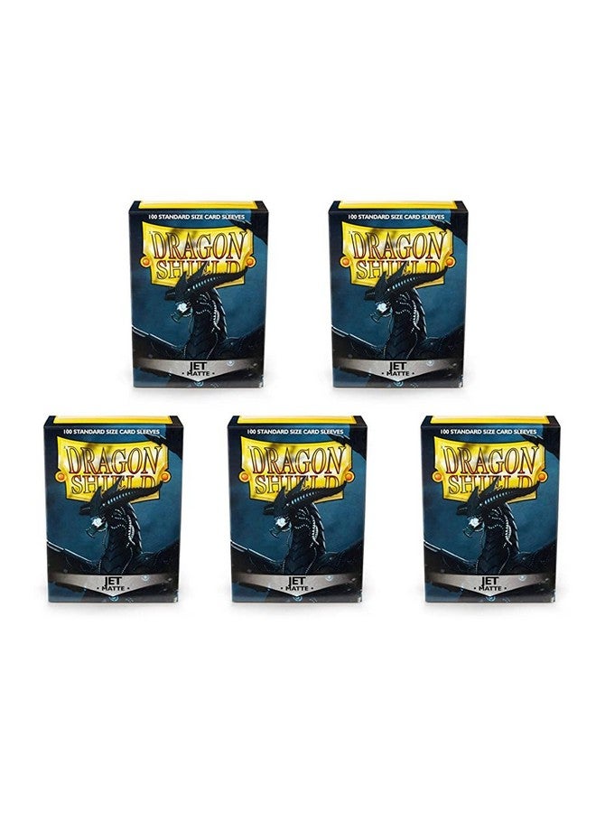 dragon shield 5 Packs Dragon Shield Matte Jet Standard Size 100 ct Card Sleeves Value Bundle! - Image 1