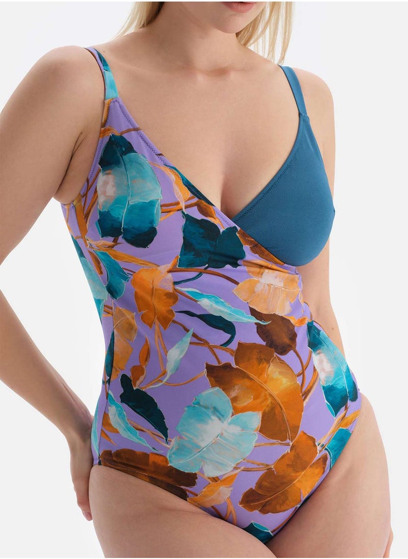 dagi - Surplice Neck Printed Swimsuit - Image 1