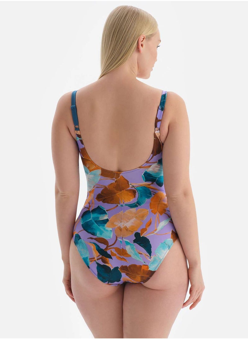 dagi - Surplice Neck Printed Swimsuit - Image 1