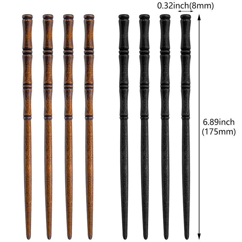 Aswewamt 12 Pcs Vintage Wood Hair Sticks Bamboo Shape Hair Chopsticks Japanese Chinese Hairpin Decorative Retro Hair Forks Hanfu Pins Bun Holders for Long Hair Women - Image 2