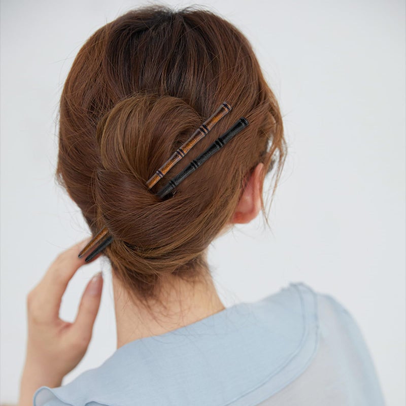 Aswewamt 12 Pcs Vintage Wood Hair Sticks Bamboo Shape Hair Chopsticks Japanese Chinese Hairpin Decorative Retro Hair Forks Hanfu Pins Bun Holders for Long Hair Women - Image 3