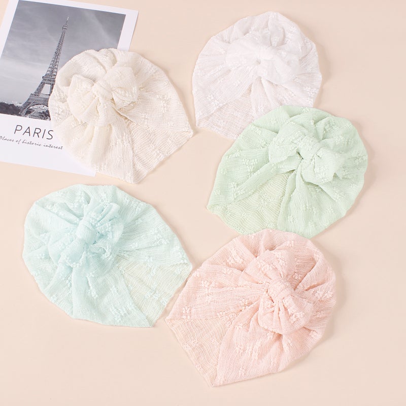 Generic New Soft Elastic Baby Tutu Hat with Double Bow Random color