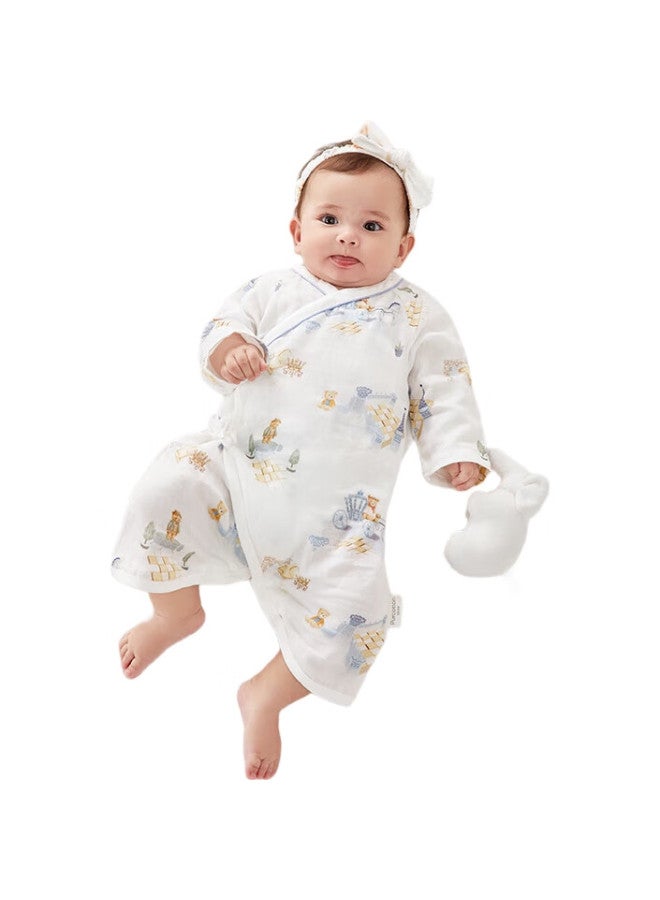 purcotton Double-Layer Gauze Butterfly Onesie, Pure Cotton Newborn Baby Bodysuit, All Seasons, Cloud Playground, 52Cm - Image 3