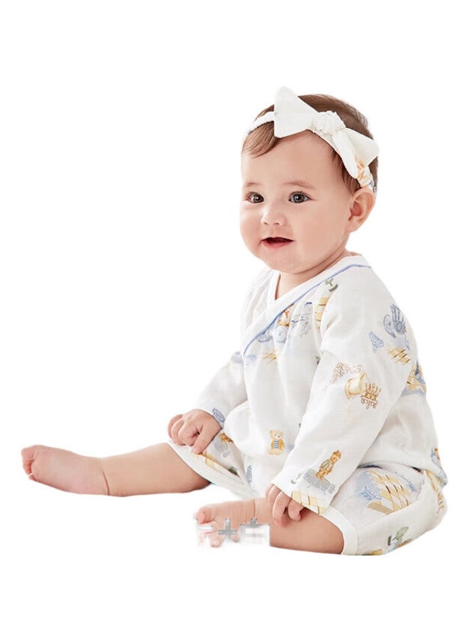 purcotton Double-Layer Gauze Butterfly Onesie, Pure Cotton Newborn Baby Bodysuit, All Seasons, Cloud Playground, 52Cm - Image 1