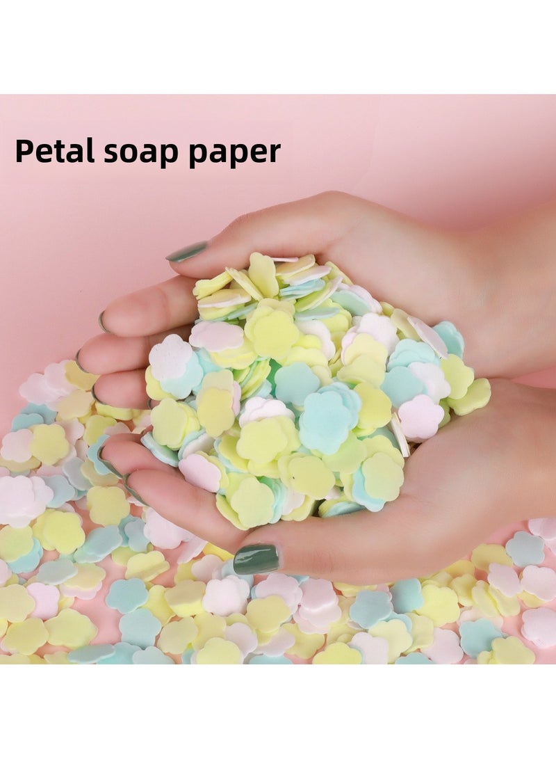 Ucanbe 1000pcs Disposable Soap Sheets, Portable Hand Wash Paper Travel Soap Sheet, Flower Shape Soap for Outdoor, Travel, Camping, Hiking for Daily Use  - Image 2