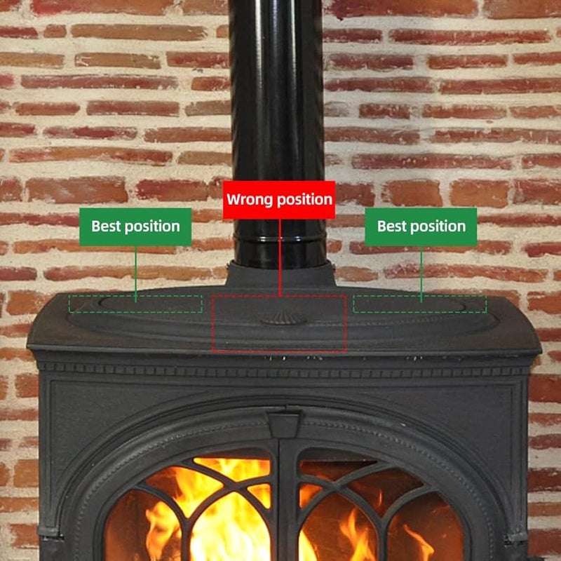 Black Dual Motor Heat Powered Stove Fan 10 Blades Quiet Non Electric Fireplace Fan - Image 4