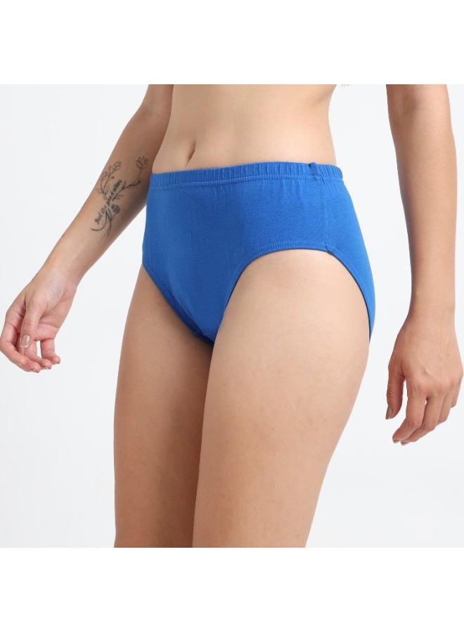 DUJE Women’s Lycra Panty IE (Inner Elastic) (1-Piece – Royal Blue) | 95% Cotton 5% Spandex | Stretchable, Breathable, Sweat-Absorbing, Anti-Bacterial & Odour-Free Everyday Comfort Innerwear - Image 3