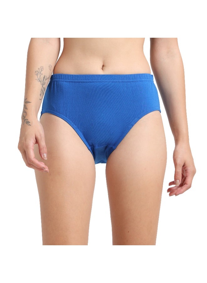 DUJE Women’s Lycra Panty IE (Inner Elastic) (1-Piece – Royal Blue) | 95% Cotton 5% Spandex | Stretchable, Breathable, Sweat-Absorbing, Anti-Bacterial & Odour-Free Everyday Comfort Innerwear - Image 1