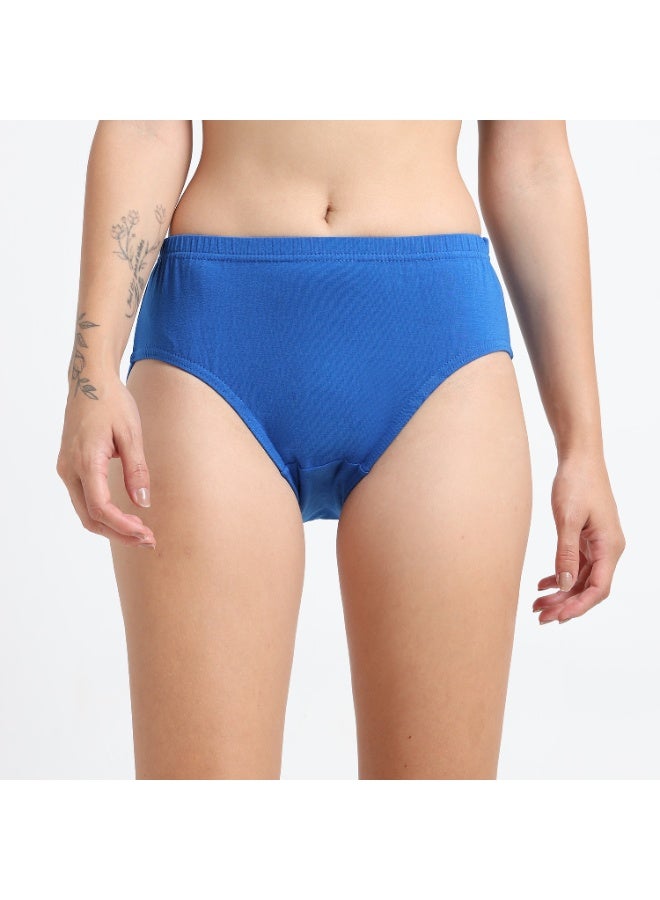 DUJE Women’s Lycra Panty IE (Inner Elastic) (1-Piece – Royal Blue) | 95% Cotton 5% Spandex | Stretchable, Breathable, Sweat-Absorbing, Anti-Bacterial & Odour-Free Everyday Comfort Innerwear - Image 2