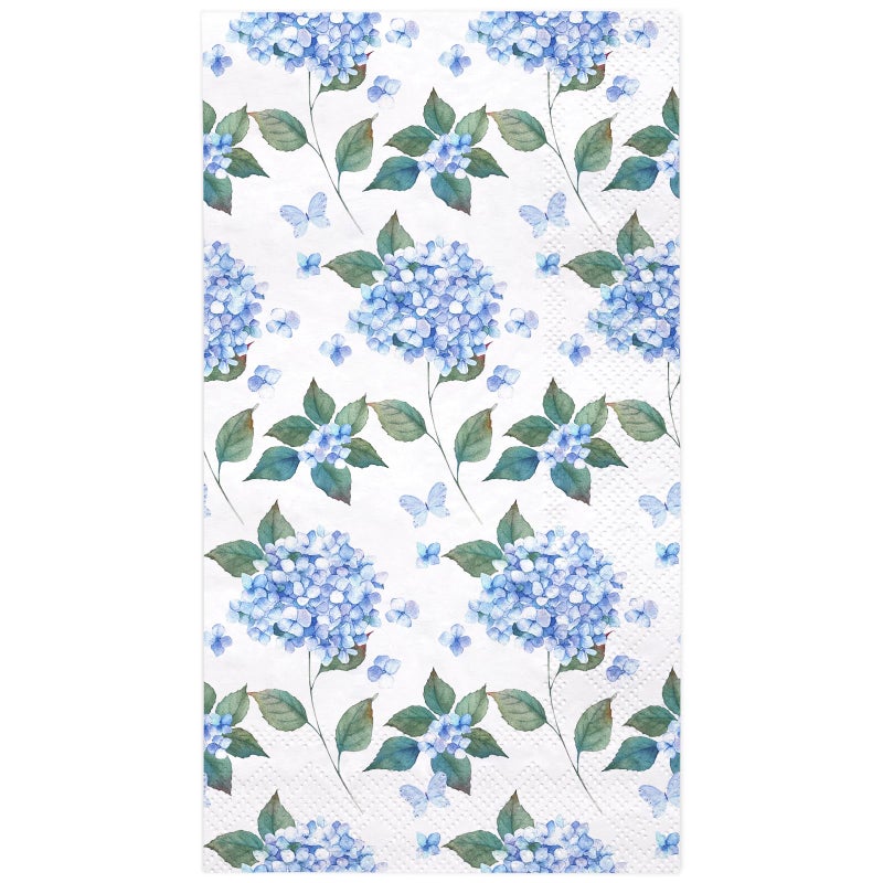 WRAPAHOLIC 25Pcs Floral Guest Napkins - 3-Ply Hydrangea Disposable Paper Napkins for Bridal and Baby Shower  Tea Party  Garden Party  Birthday Party - 4.3 x 7.9 In - Image 1