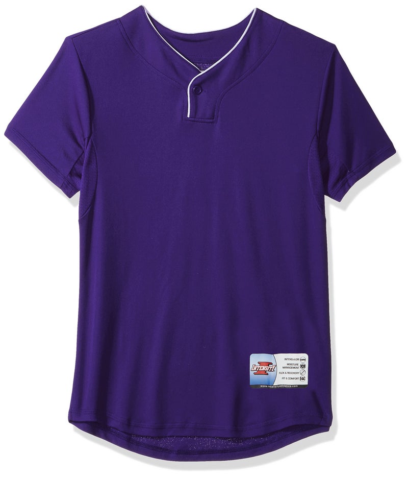 Intensity Boy's One Button Cool Mock Basetball Shirt, New Purple, Large - Image 4