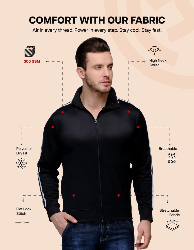 Scott International Jackets for Men | Winter wear | Men's Polyester Full Sleeve Zip with Pocket | Men Jackets | Winter Standard length Jackets - Image 4
