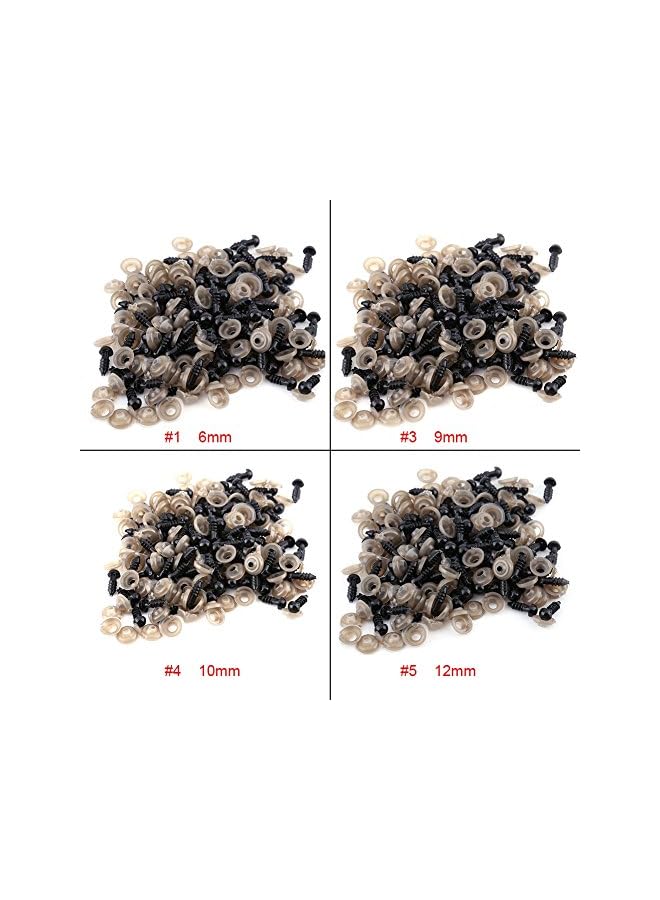 Walfront front 100Pcs Plastic Safety Eyes, Black Doll Eyes with Washer Doll DIY Accessories for Doll, Puppet and Plush Animal 6mm - Image 5