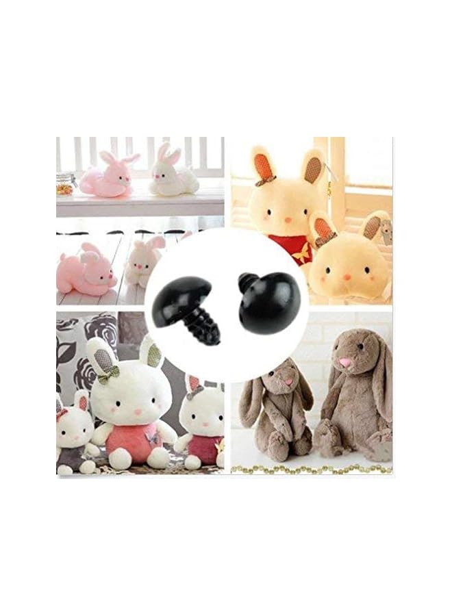 Walfront front 100Pcs Plastic Safety Eyes, Black Doll Eyes with Washer Doll DIY Accessories for Doll, Puppet and Plush Animal 6mm - Image 3