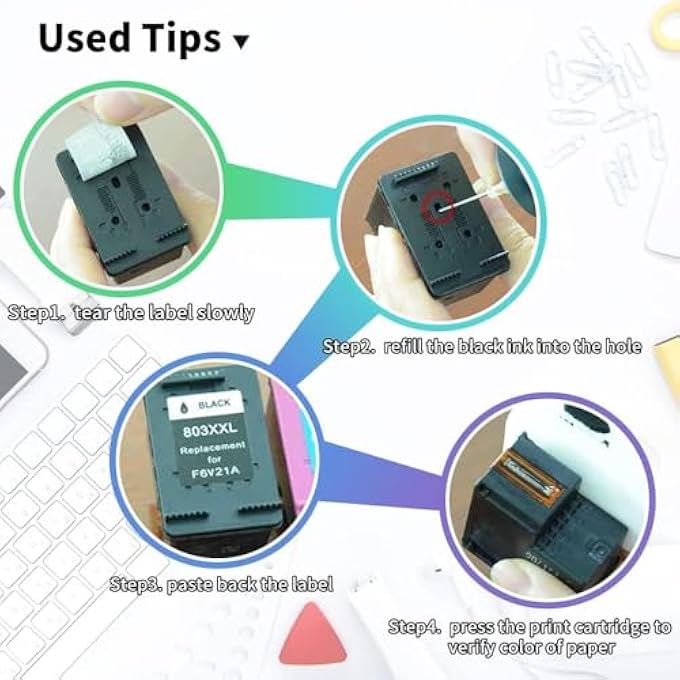 500ML UNIVERSIAL REFILL INK DYE INK FOR HP INKJET PRINTERS - REFILLABLE CARTRIDGES AND CISS CIS SYSTEMS (YELLOW) - Image 3