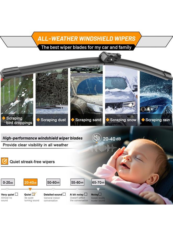 AUTOBOO OEM Windshield Wiper Blade Replacement for VW Volkswagen Jetta CC Passat 2011 2012 2013 2014 2015 2016 2017 2018 2019 -Original Factory Quality 24"+19" (Set of 2) Top Lock 16mm - Image 5