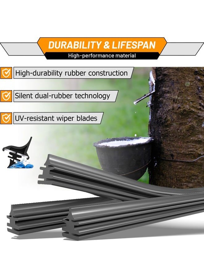 AUTOBOO OEM Windshield Wiper Blade Replacement for VW Volkswagen Jetta CC Passat 2011 2012 2013 2014 2015 2016 2017 2018 2019 -Original Factory Quality 24"+19" (Set of 2) Top Lock 16mm - Image 3