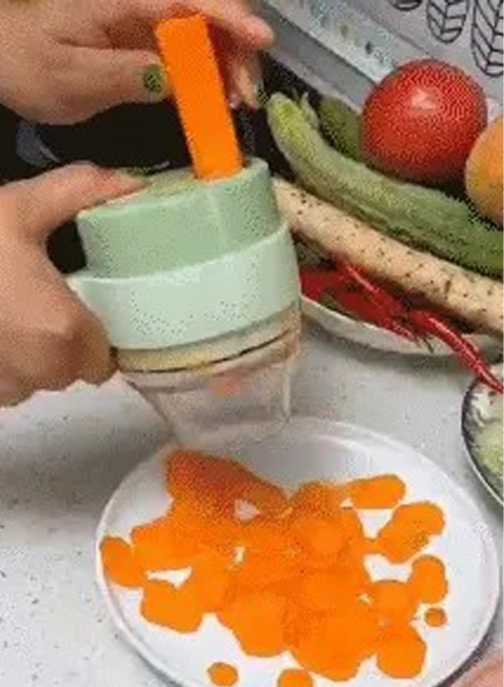 مطحنة ثوم كهربائية صغيرة لون اخضر وابيض - Image 4