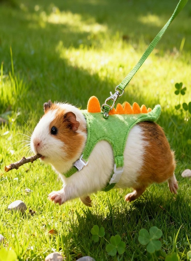 TARINI Small Animal Harness, Dinosaur Shaped Small Pet Harness and Leash Set with Safety Bell, Adjustable Vest for Cat Harness Ferret Hedgehog Guinea Pig Rabbit - Image 4