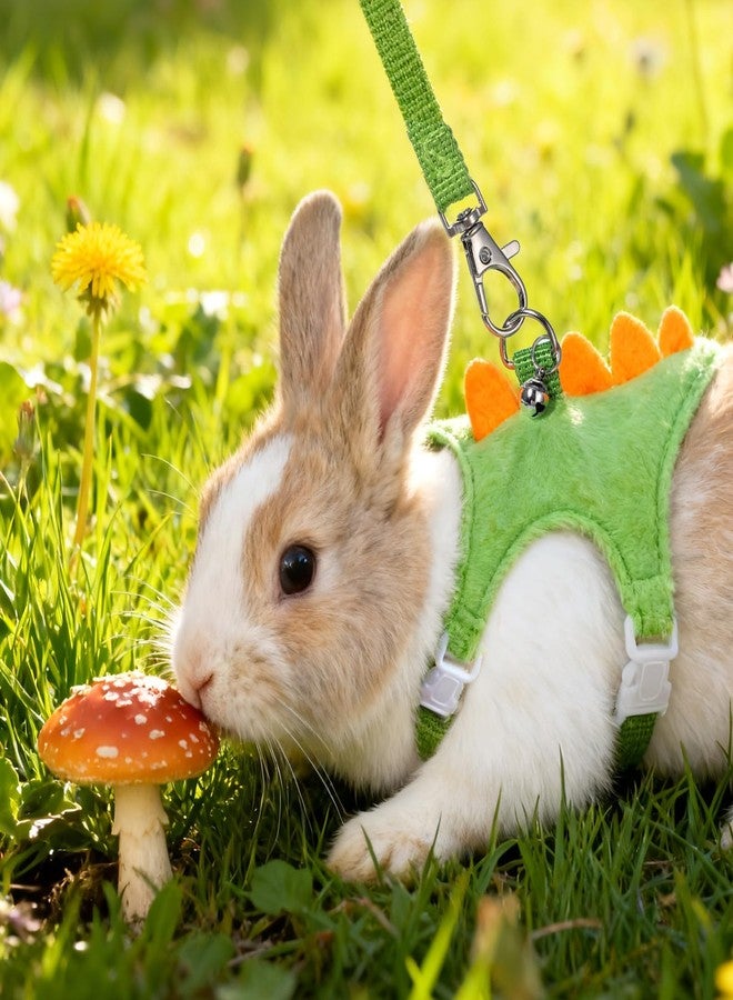 TARINI Small Animal Harness, Dinosaur Shaped Small Pet Harness and Leash Set with Safety Bell, Adjustable Vest for Cat Harness Ferret Hedgehog Guinea Pig Rabbit - Image 5