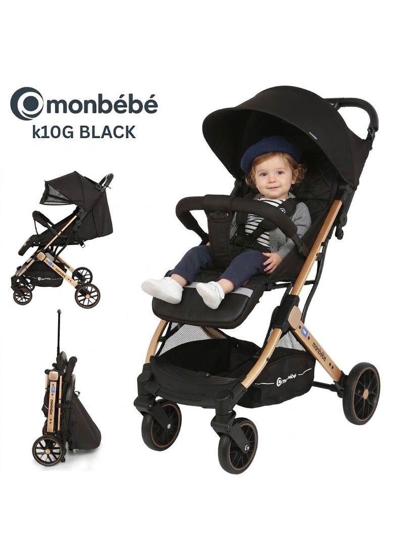 Monbébé K10G BLACK Stroller – Luxury and safety for every journey!