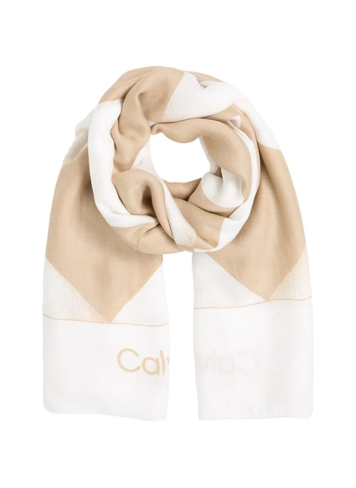 CALVIN KLEIN Quilt Printed Scarf