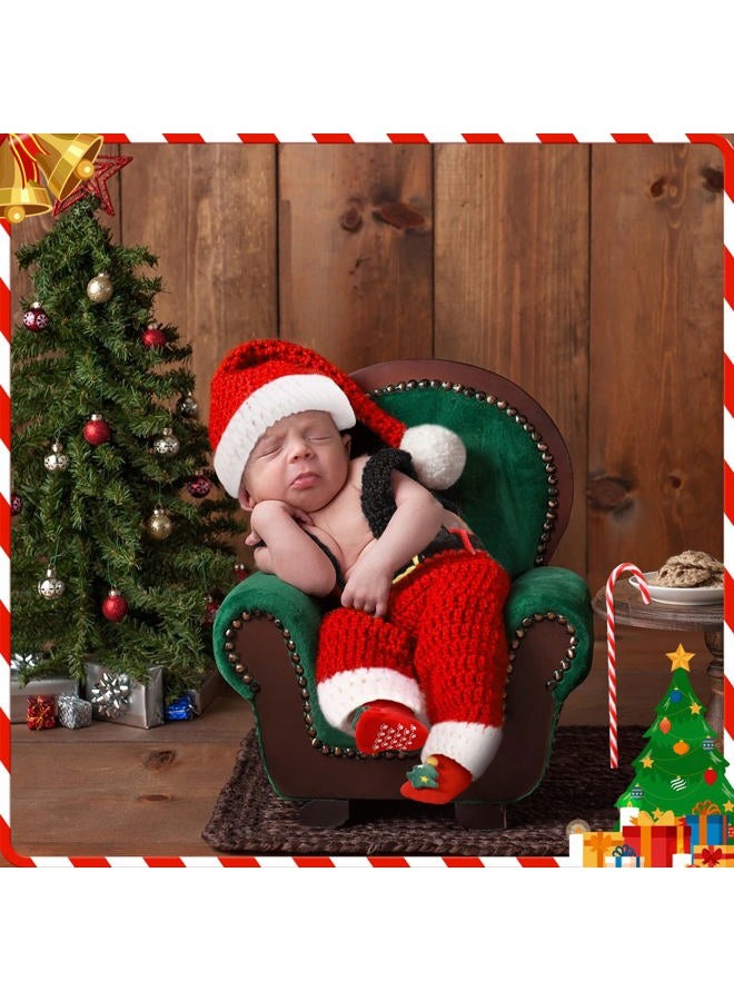 Vabean Christmas Newborn Photography Prop Baby Boy Girl Photo Newborn Cute Crochet Santa Claus Outfits Christmas Red Hat Photoshoot Costume 0-6 Months (Santa) - Image 3