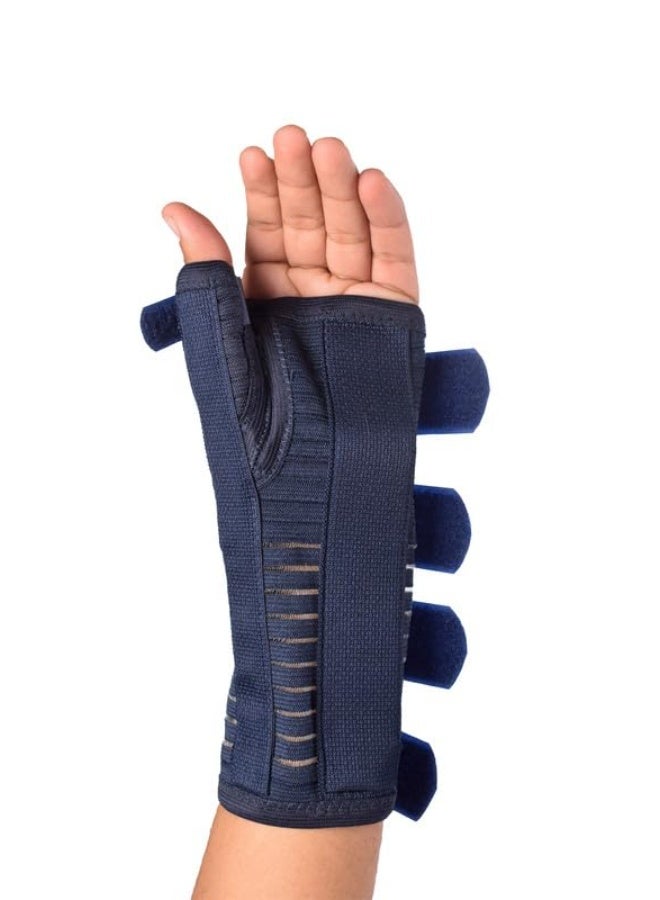 Unisex wrist and thumb brace with metal support, adjustable, medium size for pain relief and everyday comfort - Image 1