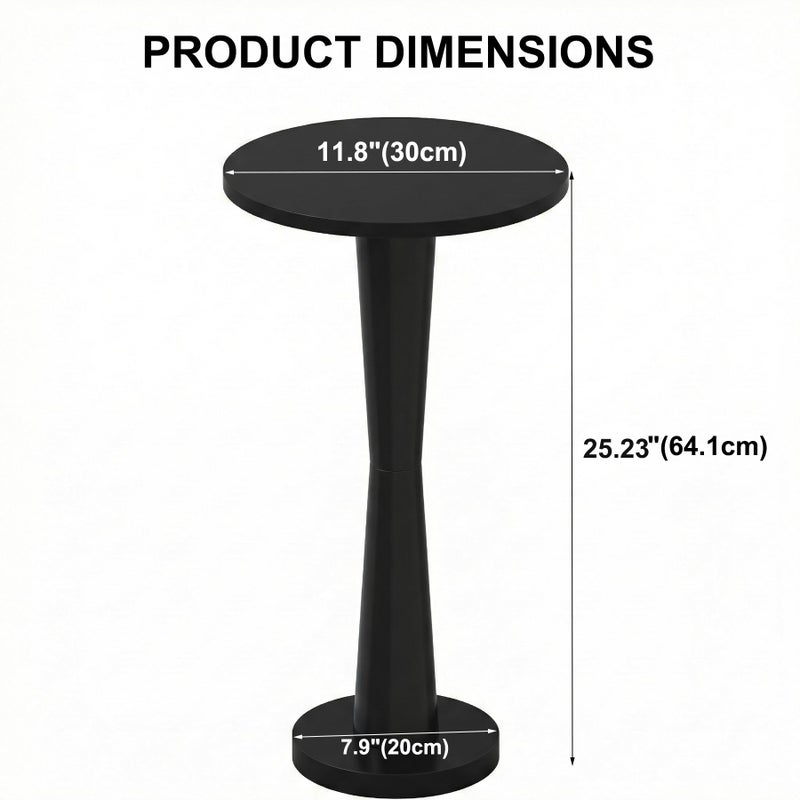 LAATOOREE Small Round Side Tables Set of 2, Wood Pedestal Drink Tables, Accent Coffee End Tables with Solid Wood Leg for Small Space, Living Room, Bedroom, Corner (2, Black) - Image 4