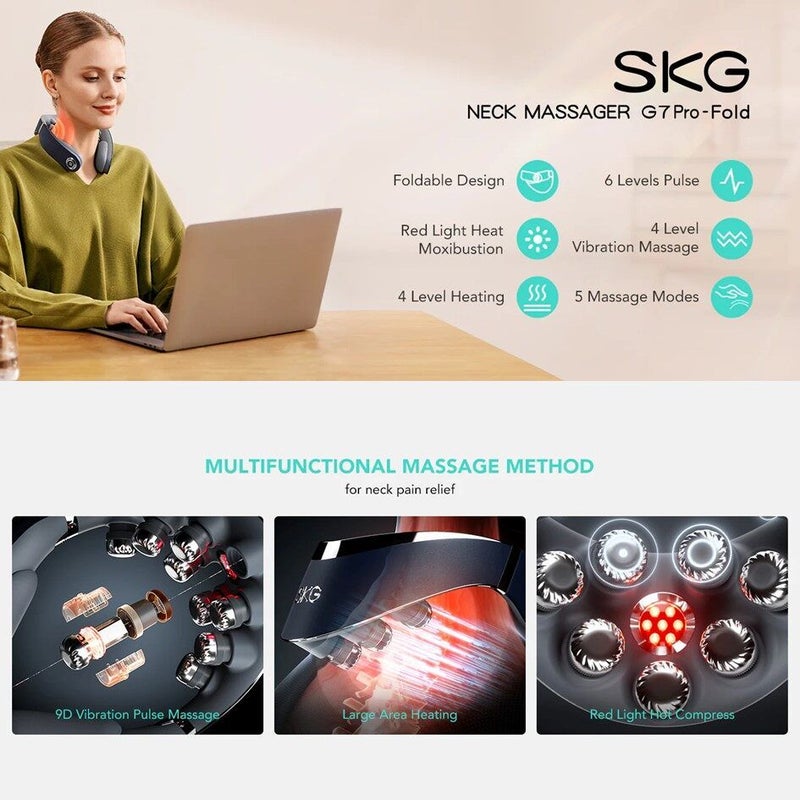 SKG G7-2 Neck Massager, Comfort Edition, Silver - Image 1