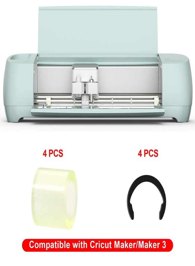 CATOSUM 4 Pcs Rubber Roller Replacements & 4 Pcs Metal Retaining Rings for Cricut Maker/Maker 3, Green - Image 3