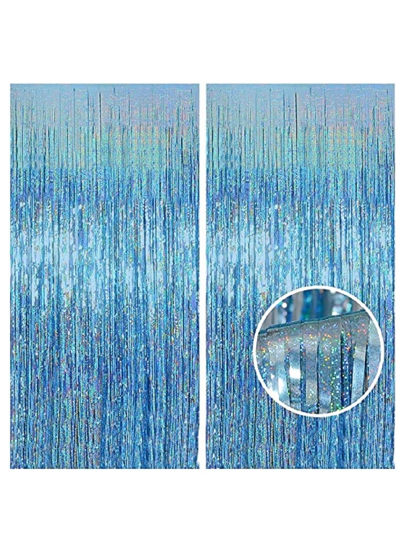Boxwoods Frozen Birthday Party Balloon Garland Arch Kit with 2 Foil Fringe Curtains  - Image 4