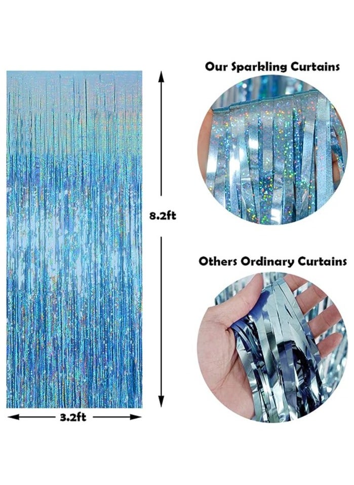 Boxwoods Frozen Birthday Party Balloon Garland Arch Kit with 2 Foil Fringe Curtains  - Image 5