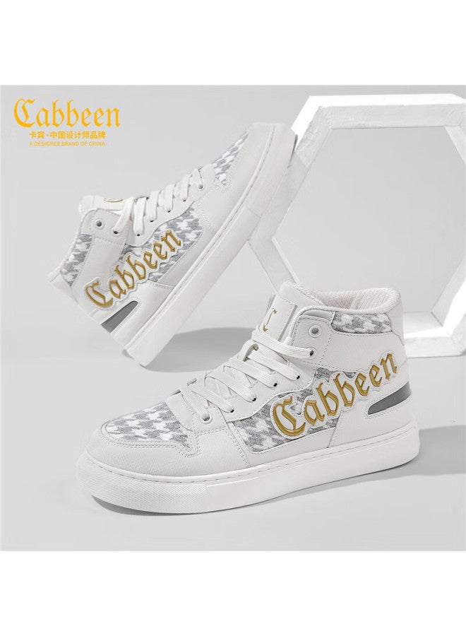 Cabbeen Men's Shoes High-top Sneakers Men's Sports Casual Thick-soled Height-increasing Durable Trendy Niche Skate Shoes