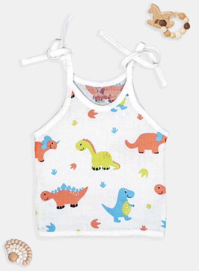 FEBVIBE Baby Cotton Multicolor Knotted Jabla Top - Soft & Breathable Sleeveless Newborn Shirt, Gentle on Skin, Easy Tie-Up Vest for Infants & Toddlers, for Boys & Girls (6-9 Month) - Image 2