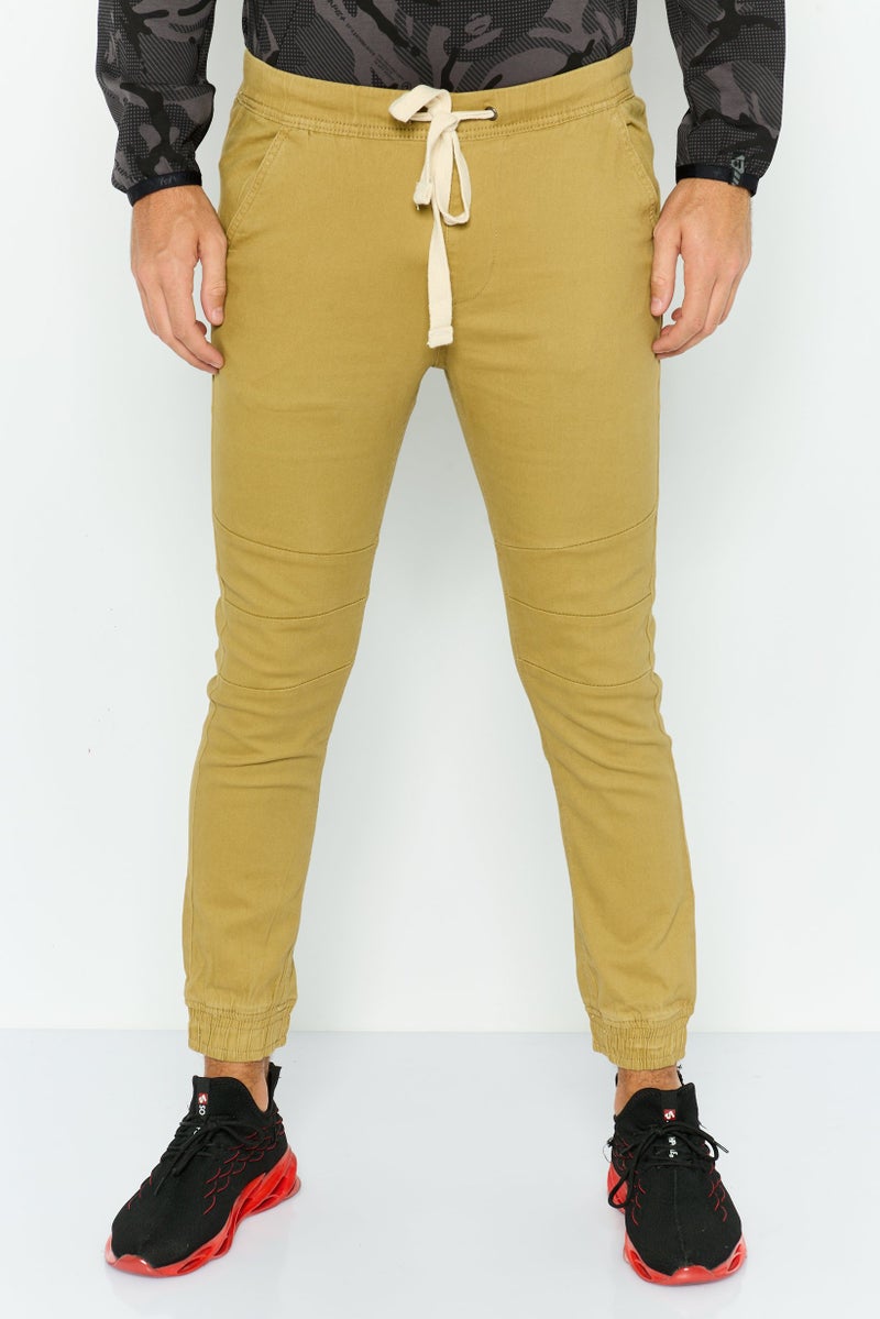 Company Eighty One Men Regular Fit Plain Jogger Pant, Khaki  - Image 1