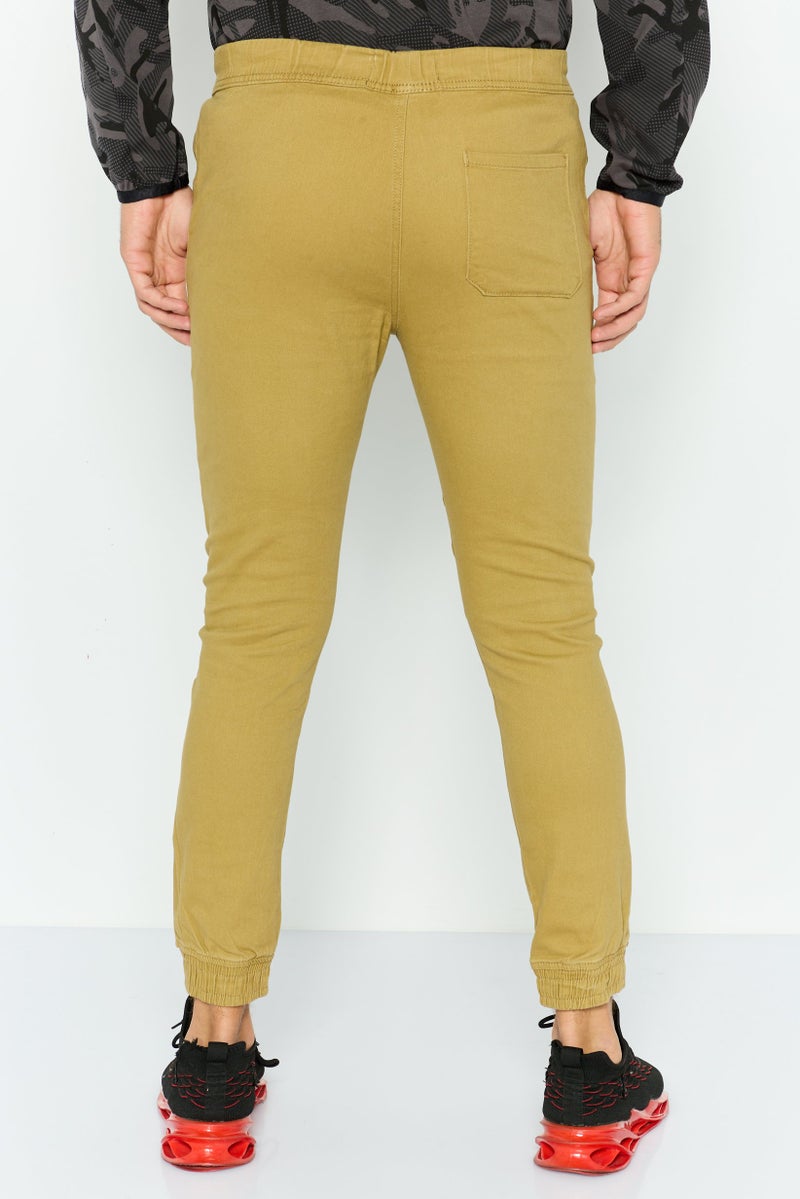 Company Eighty One Men Regular Fit Plain Jogger Pant, Khaki  - Image 2
