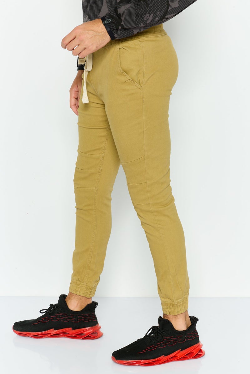 Company Eighty One Men Regular Fit Plain Jogger Pant, Khaki  - Image 3