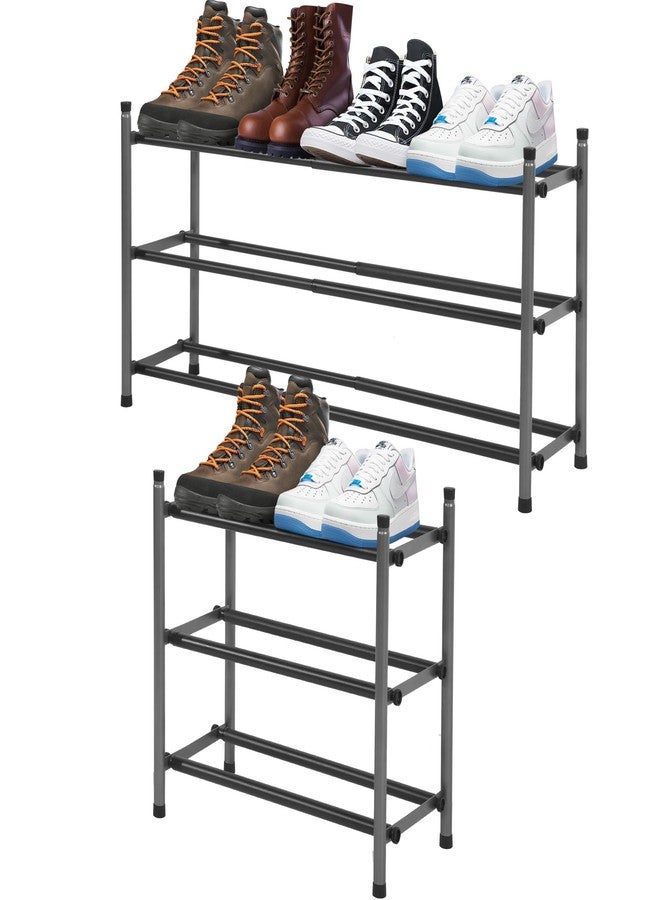 STORAGEIDEAS Shoe Rack, Expandable Shoe Storage Organizer for Closet, 3 Tier Metal Shoe Rack for Entryway, Adjustable Small Shoe Shelf for Front Door Entrance, Small Space, Garage - Image 1